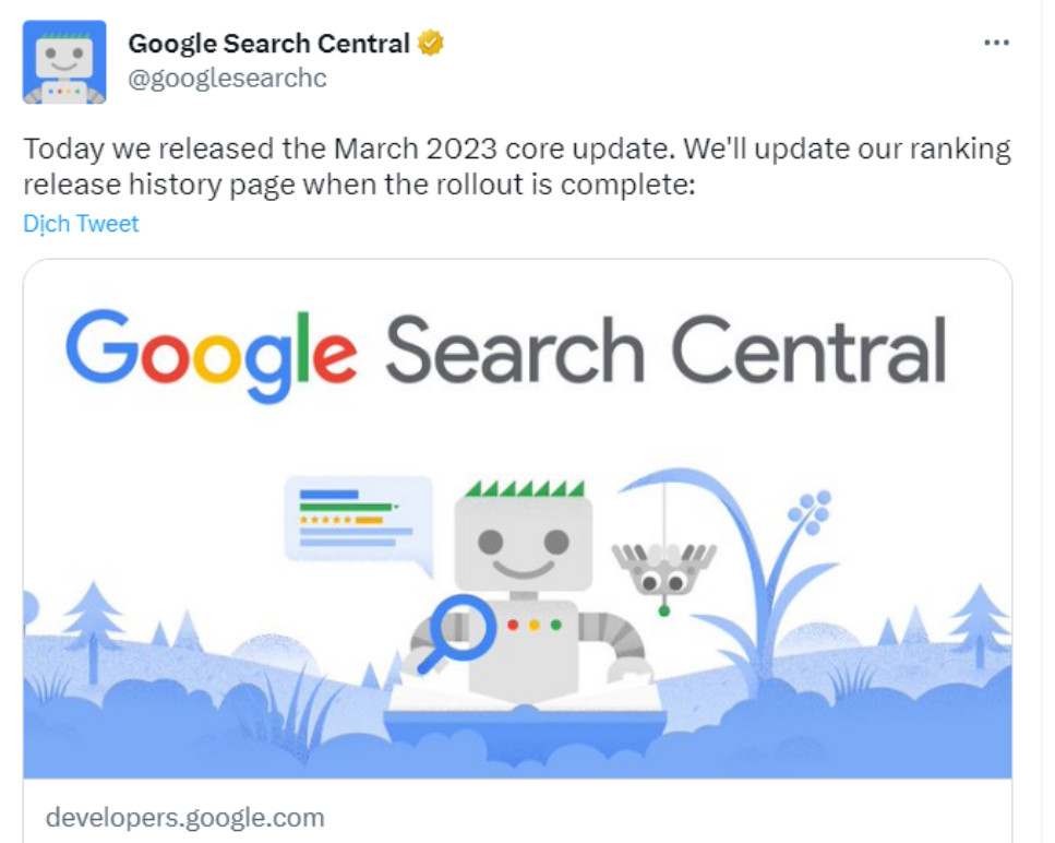 Đánh giá về kết quả thuật toán tháng 3 2023 của Google 1