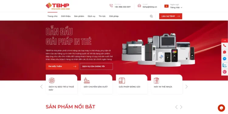 Dự án thiết kế website Thương mại điện tử tbhp.vn 1