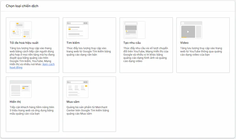 Lựa chọn loại chiến dịch phù hợp 1 Lựa chọn loại chiến dịch phù hợp 1