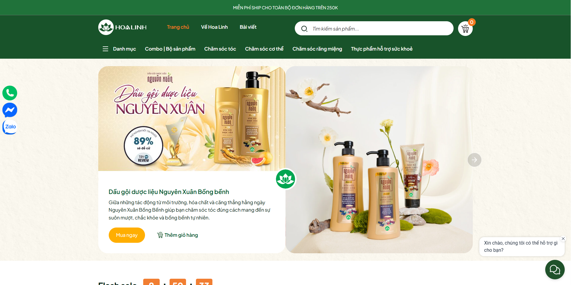Dự án thiết kế website TMĐT hoalinhonline.vn 1