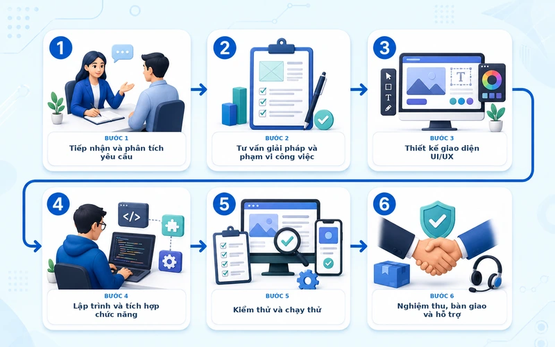 V. Quy trình thiết kế website theo yêu cầu 1